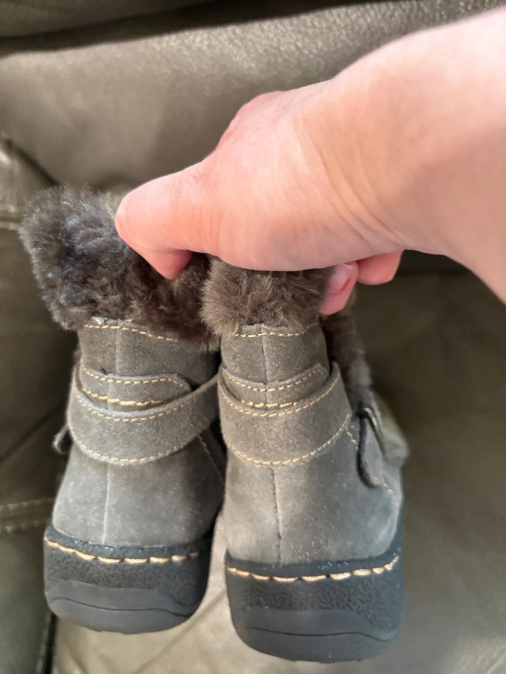 Bare traps faux fur suede charcoal gray women’s boots